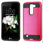 Wholesale LG K10 Premier LTE Iron Shield Hybrid Case (Hot Pink)